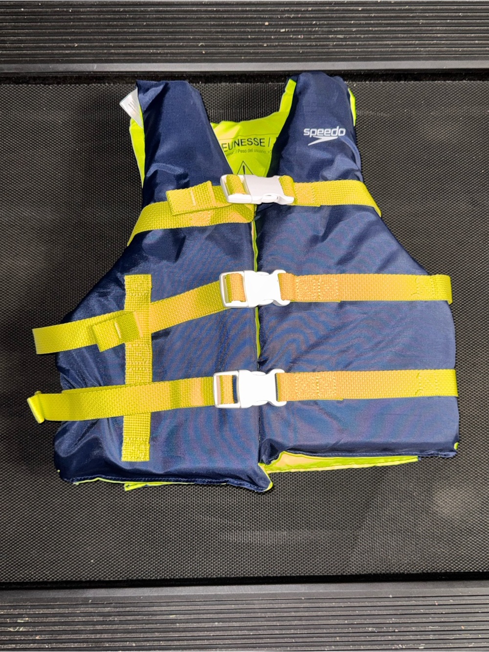 Brand New Speedo Youth Life Jacket - Neon Yellow & Navy Blue
